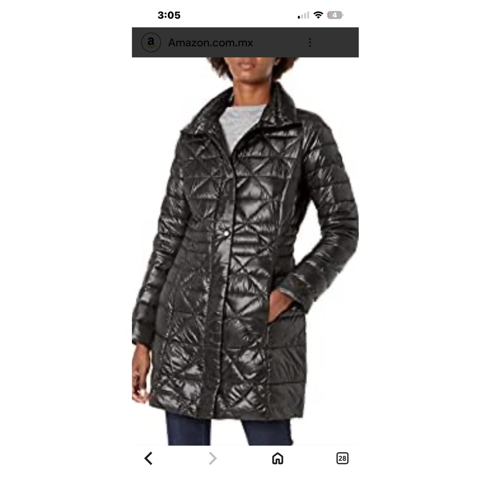 BIG CHILL Womens Puffer Coat Long Length Black Quilted Winter Jacket Size‎ 2X